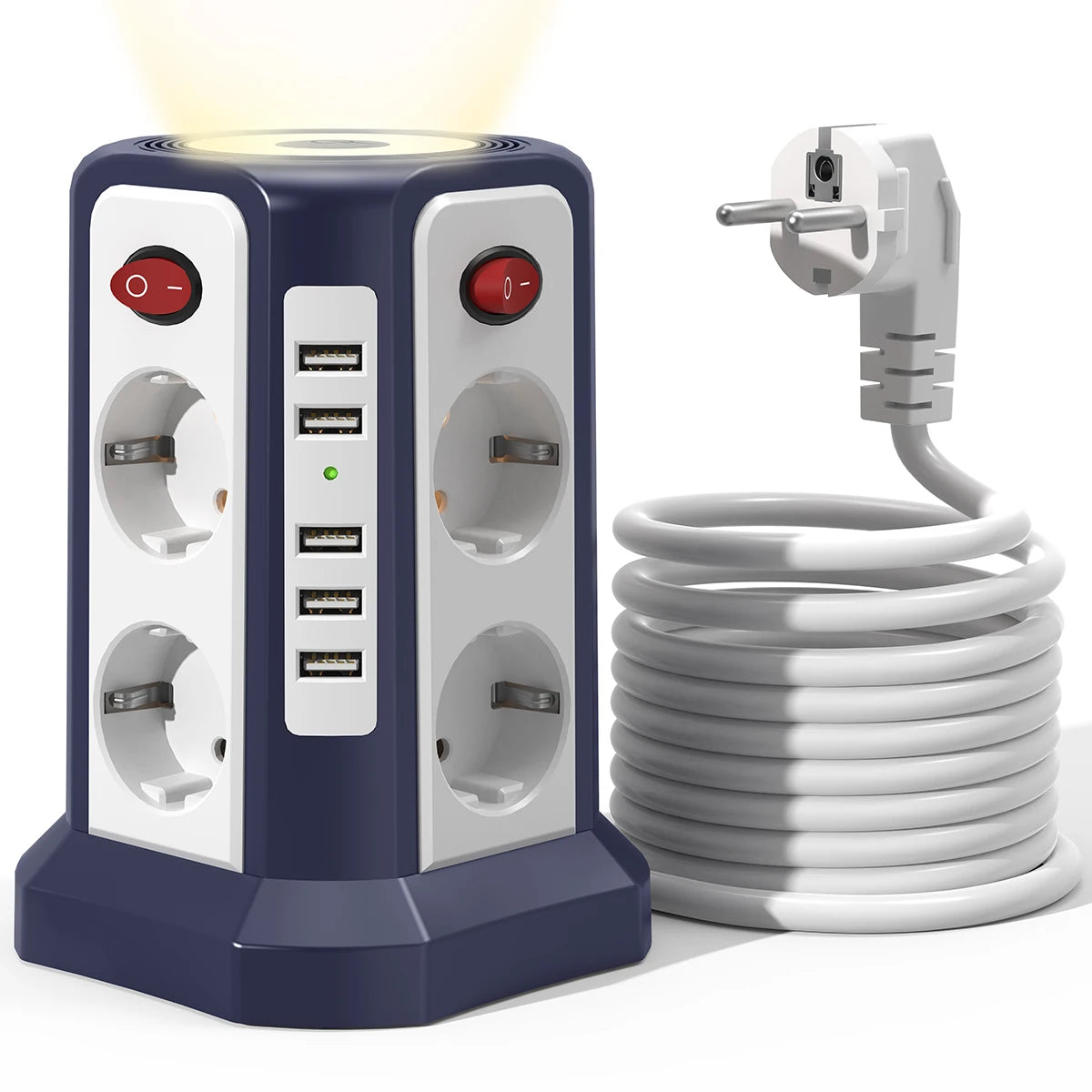 Zenlix™	Smart Socket Tower with 5 USB Ports Multi-function