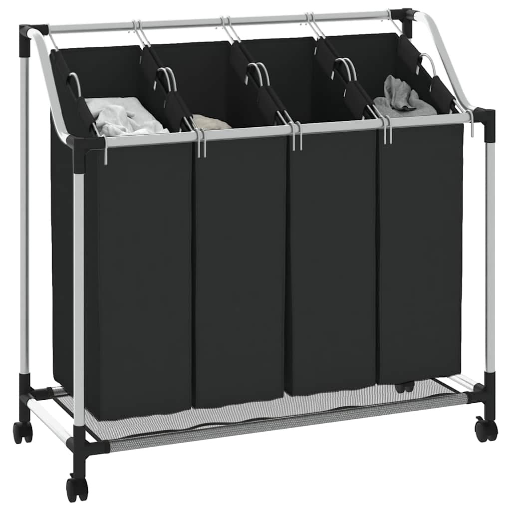 4-compartment laundry sorter  with wheels